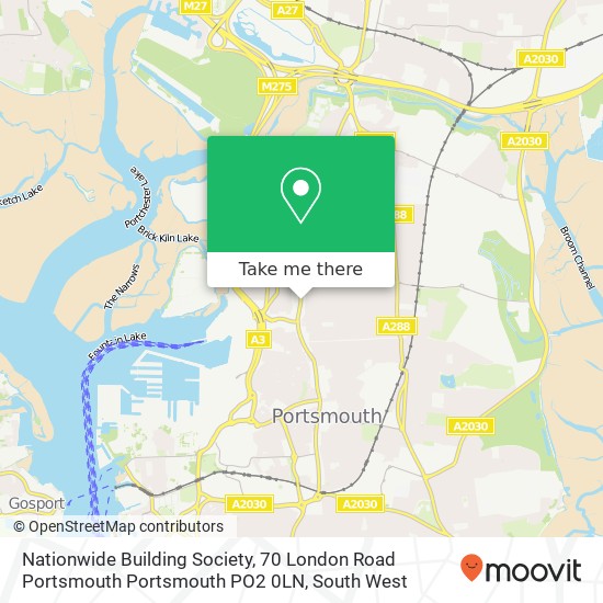 Nationwide Building Society, 70 London Road Portsmouth Portsmouth PO2 0LN map