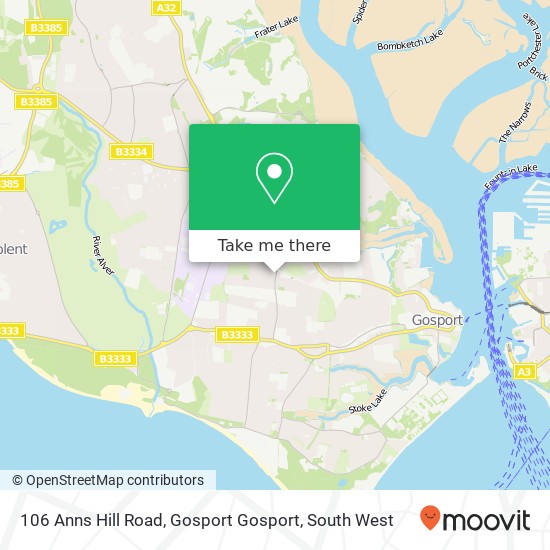 106 Anns Hill Road, Gosport Gosport map