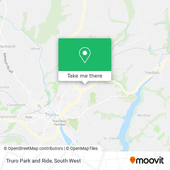 Truro Park and Ride map