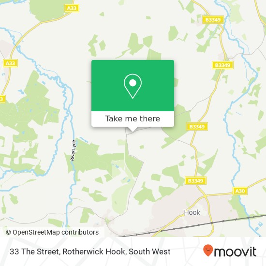 33 The Street, Rotherwick Hook map