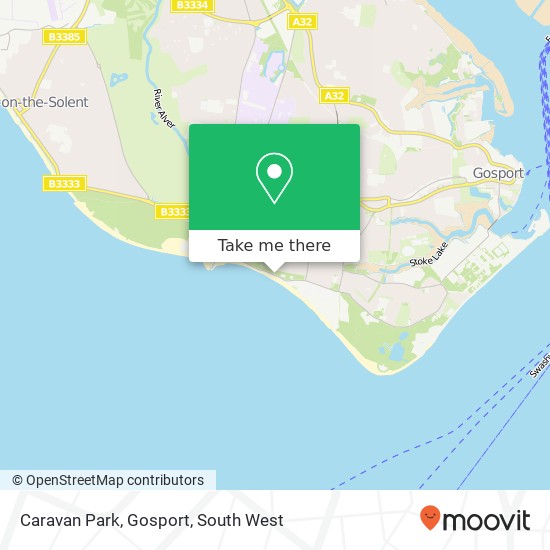 Caravan Park, Gosport map