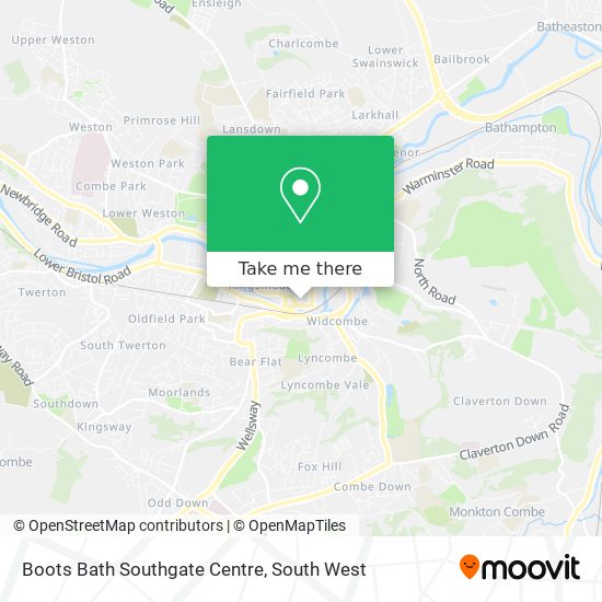Boots Bath Southgate Centre map