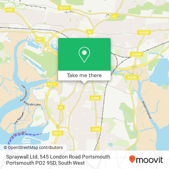Spraywall Ltd, 545 London Road Portsmouth Portsmouth PO2 9SD map