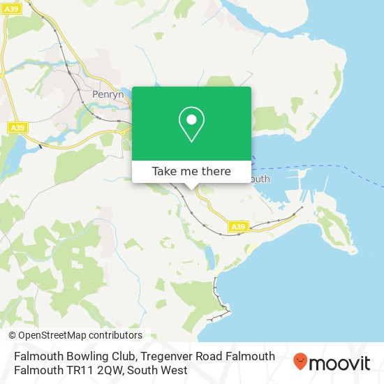 Falmouth Bowling Club, Tregenver Road Falmouth Falmouth TR11 2QW map