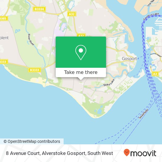 8 Avenue Court, Alverstoke Gosport map