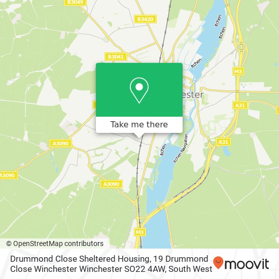 Drummond Close Sheltered Housing, 19 Drummond Close Winchester Winchester SO22 4AW map