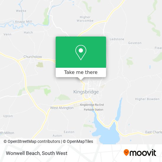 Wonwell Beach map
