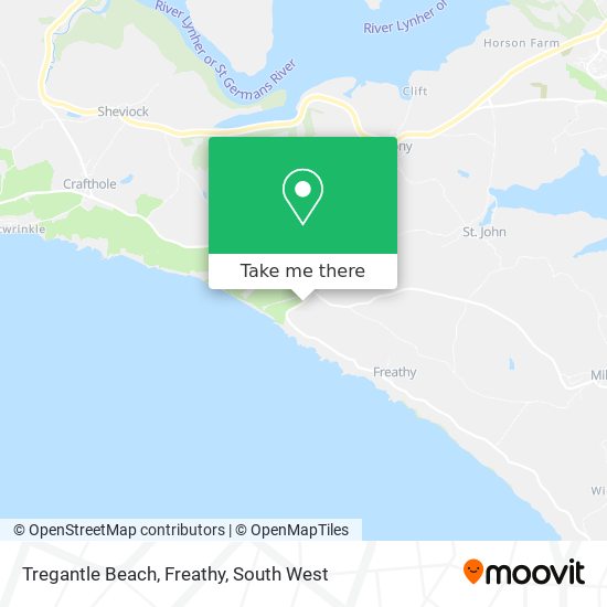 Tregantle Beach, Freathy map