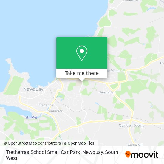 Tretherras School Small Car Park, Newquay map
