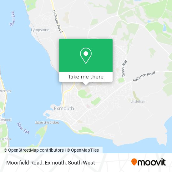 Moorfield Road, Exmouth map