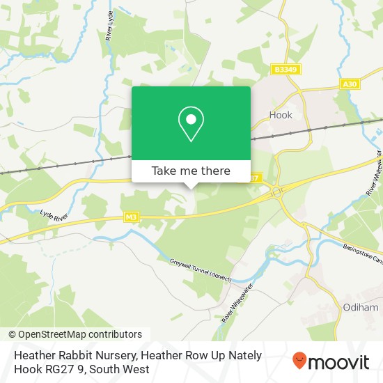 Heather Rabbit Nursery, Heather Row Up Nately Hook RG27 9 map