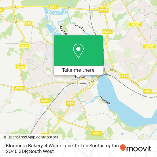 Bloomers Bakery, 4 Water Lane Totton Southampton SO40 3DP map