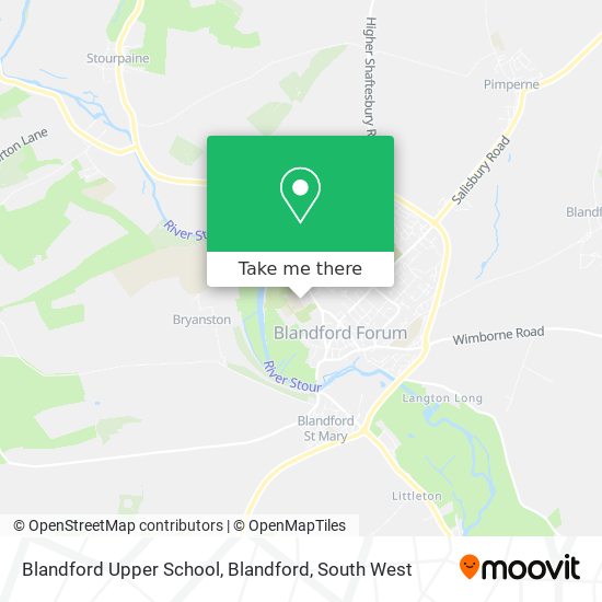 Blandford Upper School, Blandford map