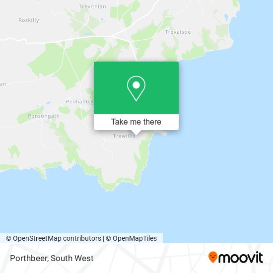 Porthbeer, Coverack Helston map