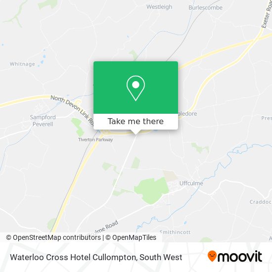 Waterloo Cross Hotel Cullompton map