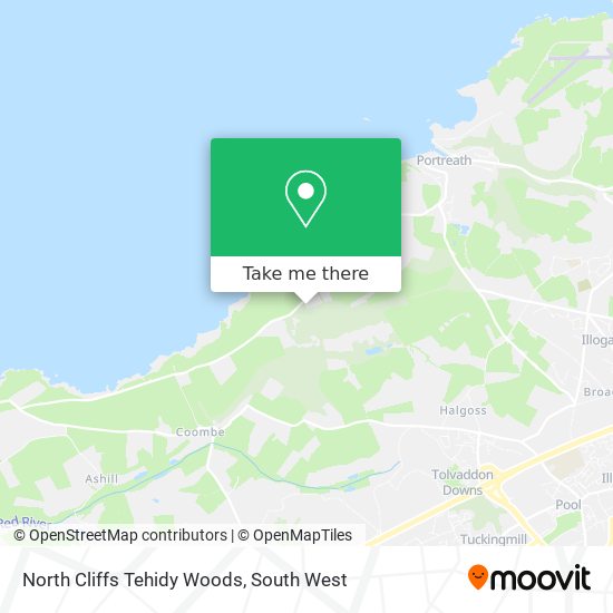North Cliffs Tehidy Woods map