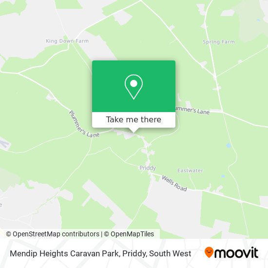 Mendip Heights Caravan Park, Priddy map