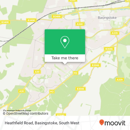 Heathfield Road, Basingstoke map