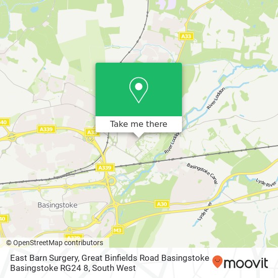 East Barn Surgery, Great Binfields Road Basingstoke Basingstoke RG24 8 map