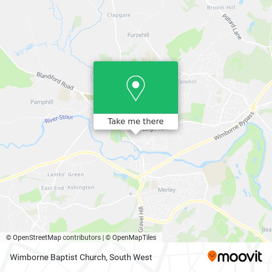 Wimborne Baptist Church map