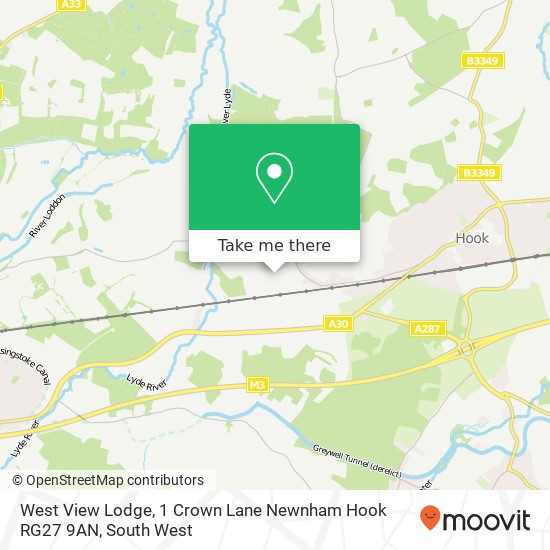 West View Lodge, 1 Crown Lane Newnham Hook RG27 9AN map