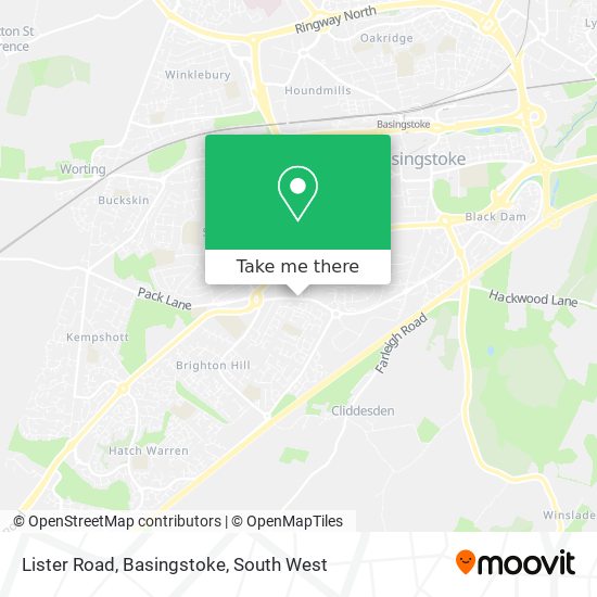 Lister Road, Basingstoke map