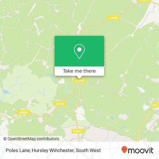 Poles Lane, Hursley Winchester map