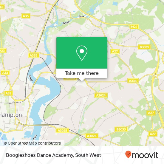 Boogieshoes Dance Academy, Angel Crescent Southampton map