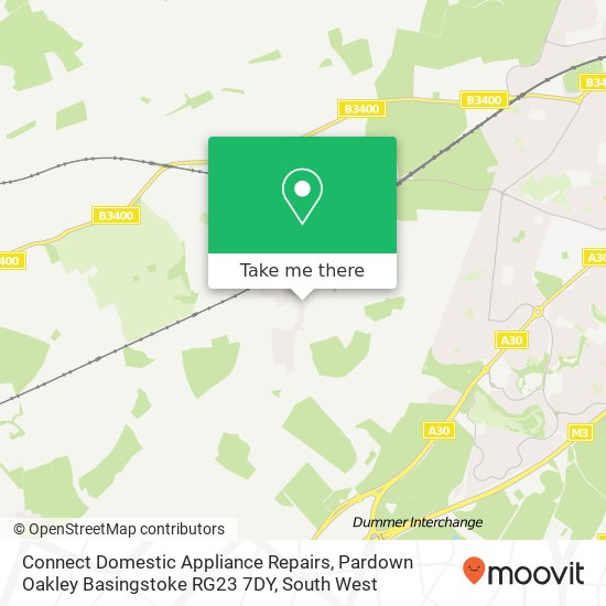 Connect Domestic Appliance Repairs, Pardown Oakley Basingstoke RG23 7DY map