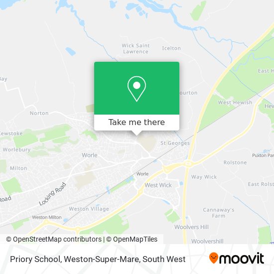 Priory School, Weston-Super-Mare map