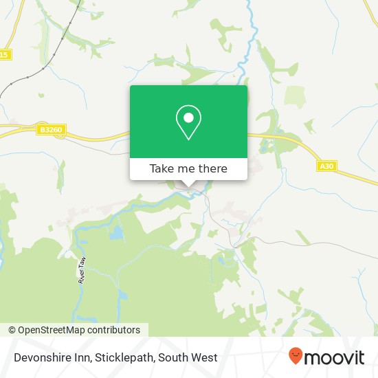 Devonshire Inn, Sticklepath map