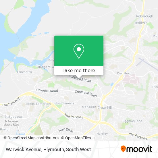 Warwick Avenue, Plymouth map