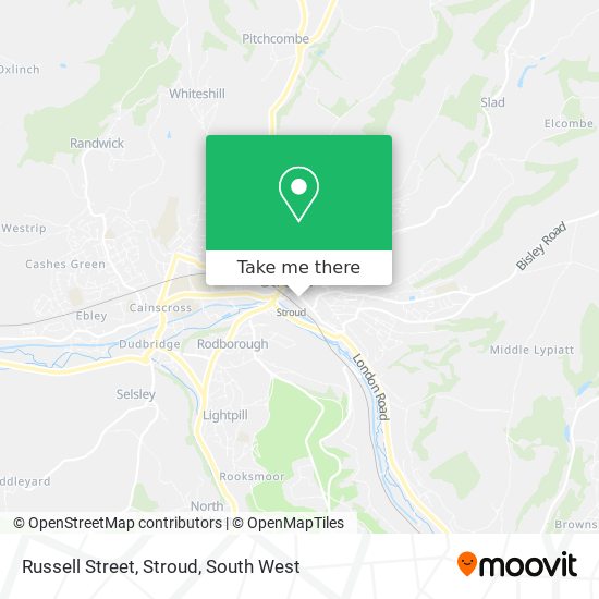 Russell Street, Stroud map