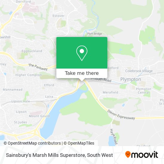 Sainsbury's Marsh Mills Superstore map