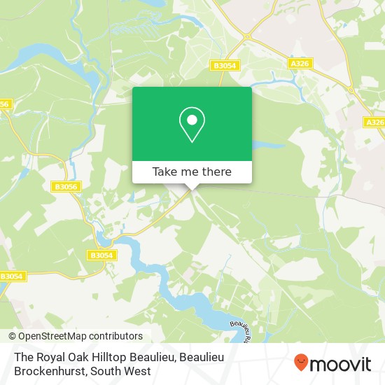 The Royal Oak Hilltop Beaulieu, Beaulieu Brockenhurst map
