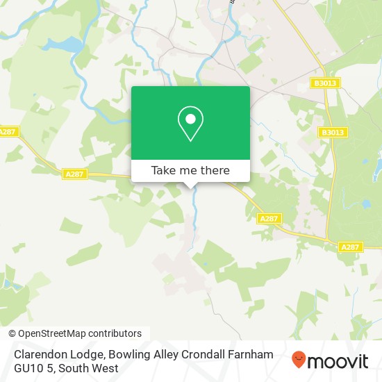 Clarendon Lodge, Bowling Alley Crondall Farnham GU10 5 map