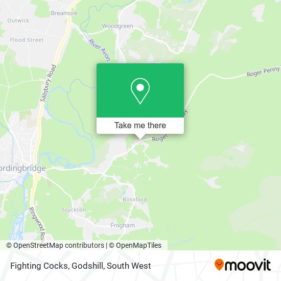 Fighting Cocks, Godshill map