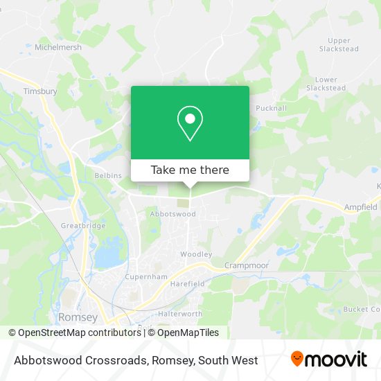 Abbotswood Crossroads, Romsey map