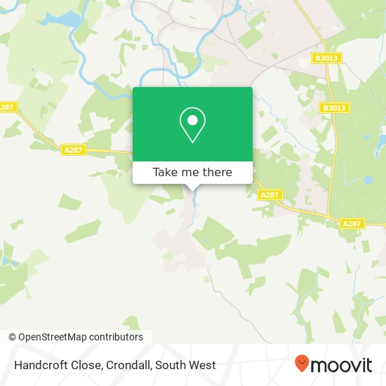 Handcroft Close, Crondall map