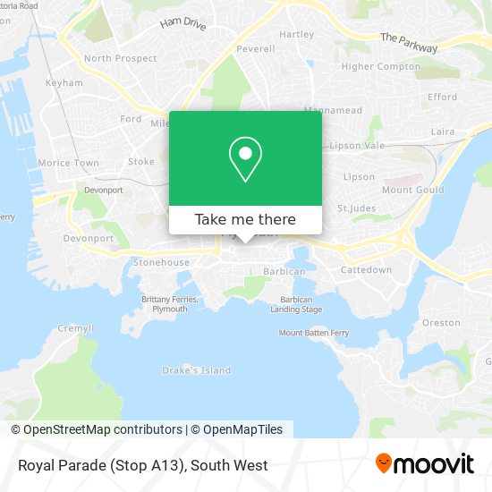 Royal Parade (Stop A13) map