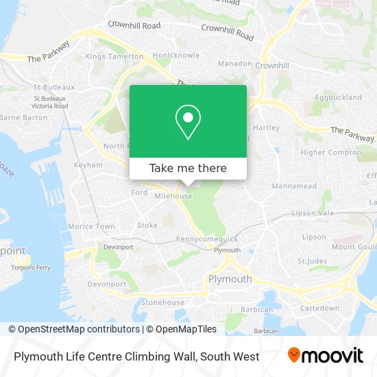 Plymouth Life Centre Climbing Wall map