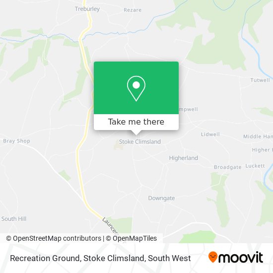 Recreation Ground, Stoke Climsland map