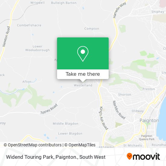 Widend Touring Park, Paignton. map
