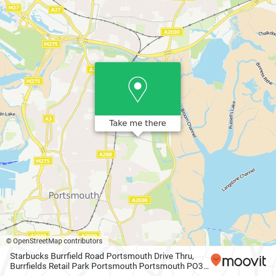 Starbucks Burrfield Road Portsmouth Drive Thru, Burrfields Retail Park Portsmouth Portsmouth PO3 5 map