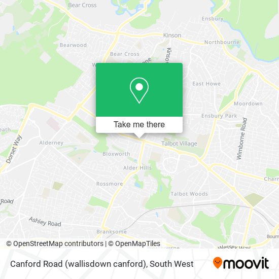 Canford Road (wallisdown canford) map