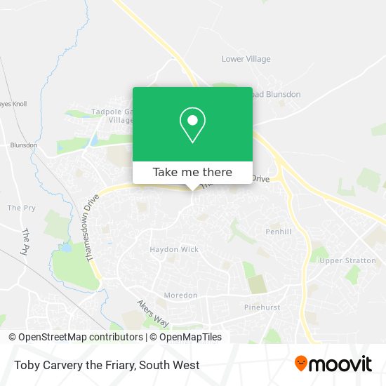 Toby Carvery the Friary map