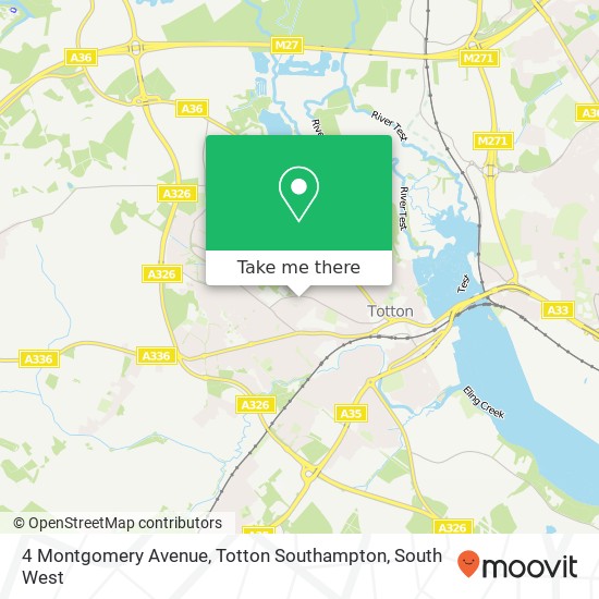 4 Montgomery Avenue, Totton Southampton map