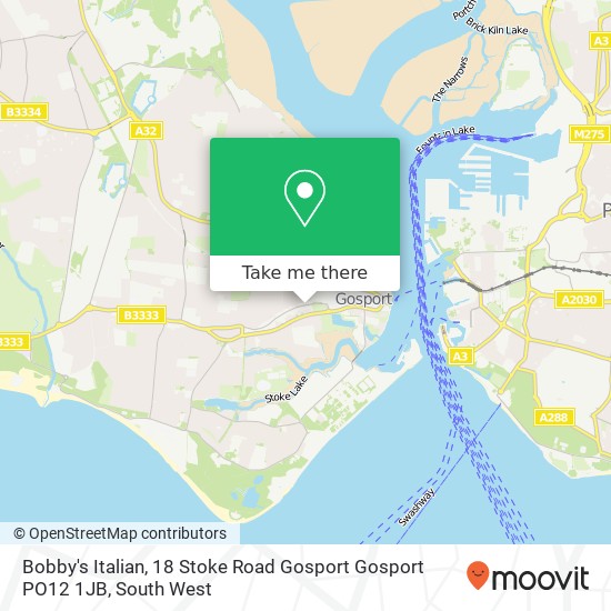 Bobby's Italian, 18 Stoke Road Gosport Gosport PO12 1JB map