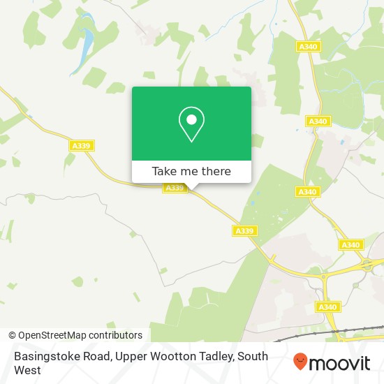 Basingstoke Road, Upper Wootton Tadley map
