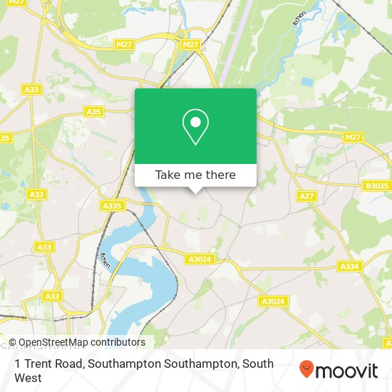 1 Trent Road, Southampton Southampton map